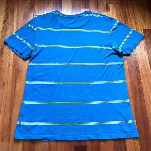 VOLCOM Striped T-shirt Mens Medium Blue and Yellow - Picture 8 of 8